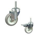 TPR Swivel Casters With 2-4 Inches Wheel Diameter Plain Bearing Up To 144 Lbs Load Capacity