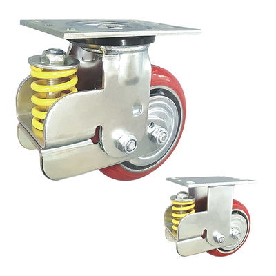 300kg Loading 6 Inch Polyurethane Wheels , ISO9001 Spring Loaded Caster Wheel