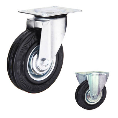 220lbs Rubber Caster Wheel With 160mm Diameter Swivel Plate Castors