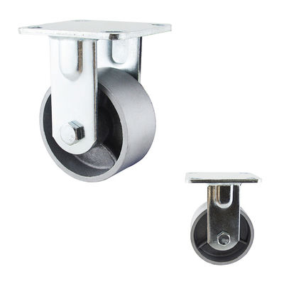 100mm  200kg Silver Cast Iron Rigid Caster Wheels For Table Furniture