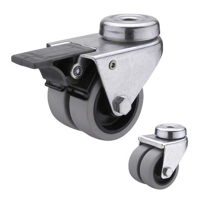 75MM Rotating 80kg Load Capacity Bolt Hole TPR Casters With Lock