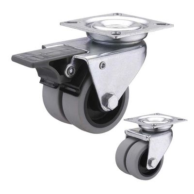 75MM Rotating 80kg Load Capacity Bolt Hole TPR Casters With Lock