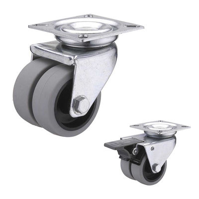 75MM Rotating 80kg Load Capacity Bolt Hole TPR Casters With Lock