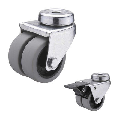 75MM Rotating 80kg Load Capacity Bolt Hole TPR Casters With Lock