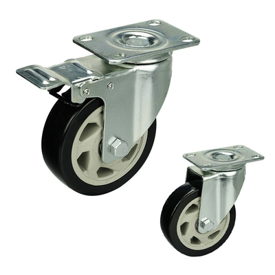150mm Total Brake Threaded Stem Hollow Core Ball Bearing Medium Duty Casters