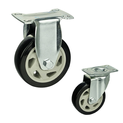 150mm Total Brake Threaded Stem Hollow Core Ball Bearing Medium Duty Casters