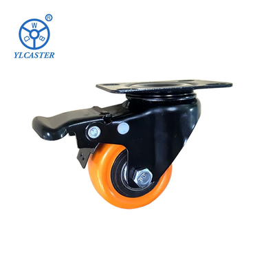 Load Capacity Red Industrial Caster With Dual Ball Bearings Zinc Painted 837lbs Wheel Capacity