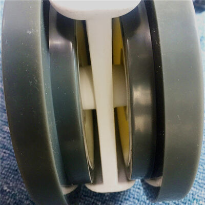 roda de rodízio preta de pu de 194 mm de altura com núcleo oco de grau industrial para carrinhos de serviço pesado, equipamentos e máquinas