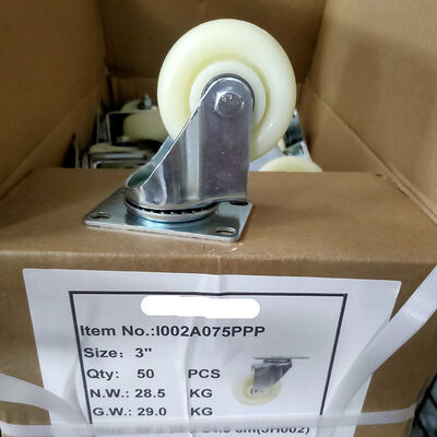 Rodízios de borracha azul com material de carcaça de aço, perfeitos para armazéns e equipamentos que necessitam de rodízios duráveis