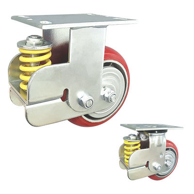 300kg Loading 6 Inch Polyurethane Wheels , ISO9001 Spring Loaded Caster Wheel