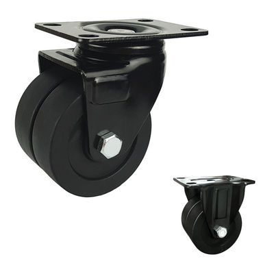 Carregamento preto de 250 kg 3 polegadas rolhas de nylon com rolamento simples
