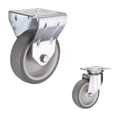 TPR 100mm 70kg Loading Rubber Casters With Double Brake
