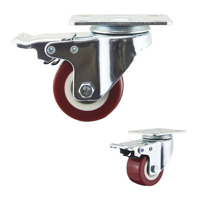 65kg Capacity Plate Total Lock Pu Light Duty Casters