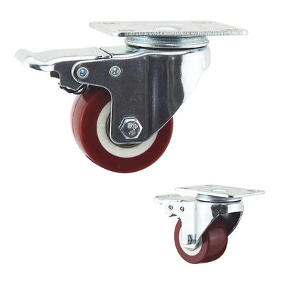 65kg Capacity Plate Total Lock Pu Light Duty Casters