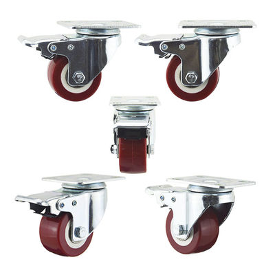 65kg Capacity Plate Total Lock Pu Light Duty Casters