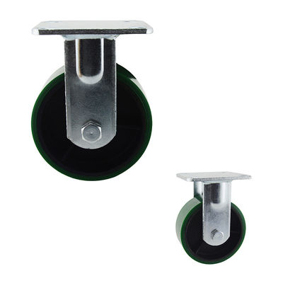 400kg Ferro PU Placa fixa 5 polegadas Roletes giratórias Rolamentos de bola dupla