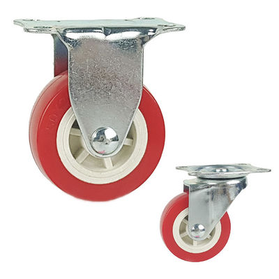 As rodas vermelhas de 1,5 polegadas iluminam o PVC do dever fixaram as rodas do rodízio para o OEM de pouco peso dos troles pequenos